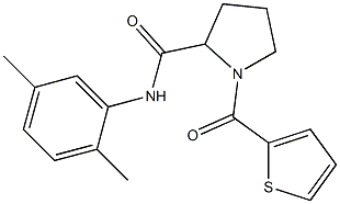 N-(2,5-dimethylphenyl)-1-(thien-2-ylcarbonyl)pyrrolidine-2-carboxamide 结构式