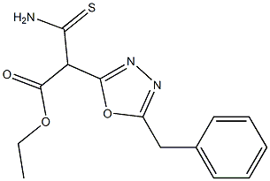 ethyl 3-amino-2-(5-benzyl-1,3,4-oxadiazol-2-yl)-3-thioxopropanoate 化学構造式