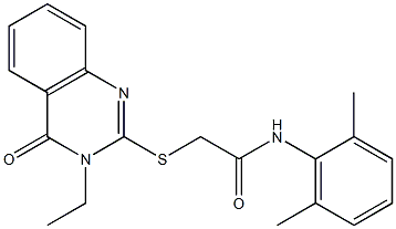 N-(2,6-dimethylphenyl)-2-[(3-ethyl-4-oxo-3,4-dihydroquinazolin-2-yl)sulfanyl]acetamide 结构式