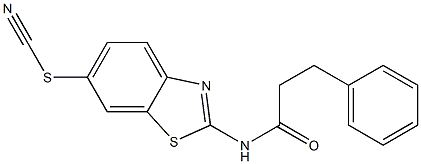 2-[(3-phenylpropanoyl)amino]-1,3-benzothiazol-6-yl thiocyanate 化学構造式