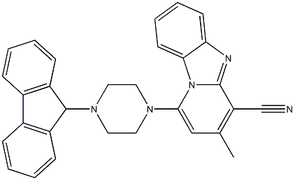 1-[4-(9H-fluoren-9-yl)piperazin-1-yl]-3-methylpyrido[1,2-a]benzimidazole-4-carbonitrile 结构式