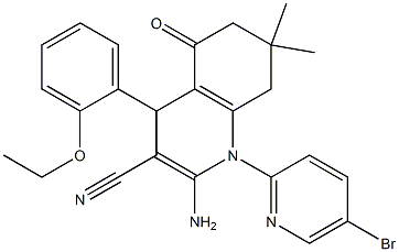 2-amino-1-(5-bromo-2-pyridinyl)-4-(2-ethoxyphenyl)-7,7-dimethyl-5-oxo-1,4,5,6,7,8-hexahydro-3-quinolinecarbonitrile