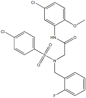 N-(5-chloro-2-methoxyphenyl)-2-[[(4-chlorophenyl)sulfonyl](2-fluorobenzyl)amino]acetamide Structure