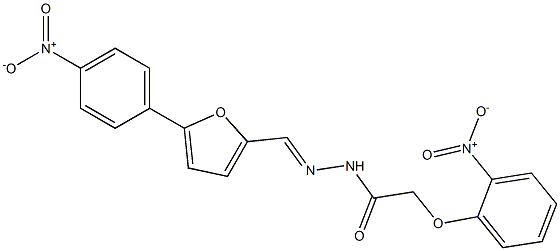 2-{2-nitrophenoxy}-N'-[(5-{4-nitrophenyl}-2-furyl)methylene]acetohydrazide 化学構造式