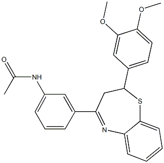 N-{3-[2-(3,4-dimethoxyphenyl)-2,3-dihydro-1,5-benzothiazepin-4-yl]phenyl}acetamide Structure