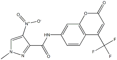 4-nitro-1-methyl-N-[2-oxo-4-(trifluoromethyl)-2H-chromen-7-yl]-1H-pyrazole-3-carboxamide Structure