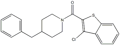 4-benzyl-1-[(3-chloro-1-benzothien-2-yl)carbonyl]piperidine 结构式