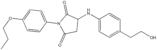 3-[4-(2-hydroxyethyl)anilino]-1-(4-propoxyphenyl)-2,5-pyrrolidinedione 化学構造式
