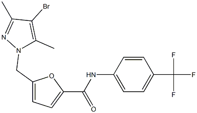 5-[(4-bromo-3,5-dimethyl-1H-pyrazol-1-yl)methyl]-N-[4-(trifluoromethyl)phenyl]-2-furamide Structure