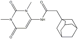 2-(1-adamantyl)-N-(1,3-dimethyl-2,6-dioxo-1,2,3,6-tetrahydro-4-pyrimidinyl)acetamide Struktur