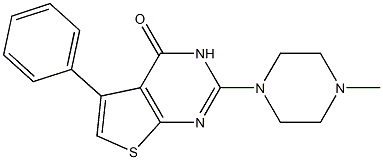2-(4-methyl-1-piperazinyl)-5-phenylthieno[2,3-d]pyrimidin-4(3H)-one 化学構造式