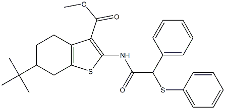 methyl 6-tert-butyl-2-{[phenyl(phenylsulfanyl)acetyl]amino}-4,5,6,7-tetrahydro-1-benzothiophene-3-carboxylate