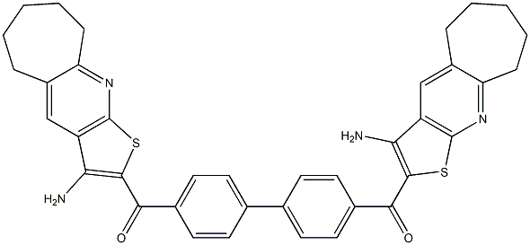 (3-amino-6,7,8,9-tetrahydro-5H-cyclohepta[b]thieno[3,2-e]pyridin-2-yl){4'-[(3-amino-6,7,8,9-tetrahydro-5H-cyclohepta[b]thieno[3,2-e]pyridin-2-yl)carbonyl][1,1'-biphenyl]-4-yl}methanone,,结构式