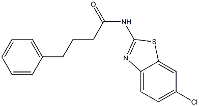 N-(6-chloro-1,3-benzothiazol-2-yl)-4-phenylbutanamide 化学構造式