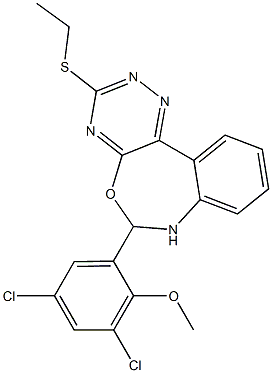 6-(3,5-dichloro-2-methoxyphenyl)-3-(ethylsulfanyl)-6,7-dihydro[1,2,4]triazino[5,6-d][3,1]benzoxazepine Structure