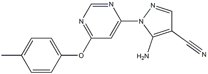 5-amino-1-[6-(4-methylphenoxy)-4-pyrimidinyl]-1H-pyrazole-4-carbonitrile 结构式
