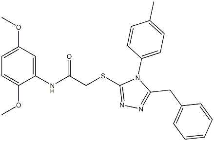 2-{[5-benzyl-4-(4-methylphenyl)-4H-1,2,4-triazol-3-yl]sulfanyl}-N-(2,5-dimethoxyphenyl)acetamide Structure