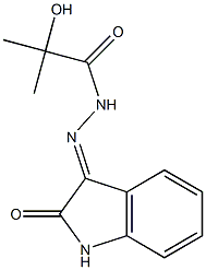 2-hydroxy-2-methyl-N'-(2-oxo-1,2-dihydro-3H-indol-3-ylidene)propanohydrazide 化学構造式