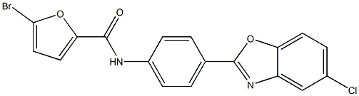 5-bromo-N-[4-(5-chloro-1,3-benzoxazol-2-yl)phenyl]-2-furamide Structure