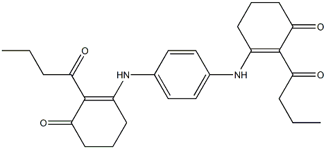 2-butyryl-3-{4-[(2-butyryl-3-oxo-1-cyclohexen-1-yl)amino]anilino}-2-cyclohexen-1-one Structure