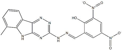 2-hydroxy-3,5-dinitrobenzaldehyde (6-methyl-5H-[1,2,4]triazino[5,6-b]indol-3-yl)hydrazone Struktur
