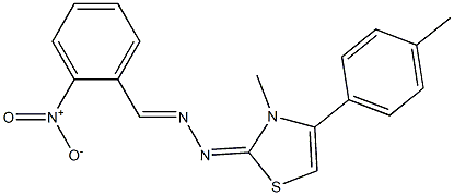 2-nitrobenzaldehyde (3-methyl-4-(4-methylphenyl)-1,3-thiazol-2(3H)-ylidene)hydrazone 结构式