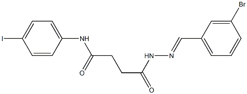 4-[2-(3-bromobenzylidene)hydrazino]-N-(4-iodophenyl)-4-oxobutanamide,,结构式
