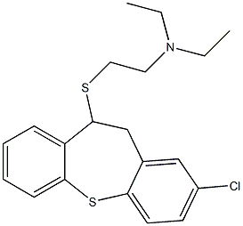 2-[(2-chloro-10,11-dihydrodibenzo[b,f]thiepin-10-yl)sulfanyl]-N,N-diethylethanamine,,结构式