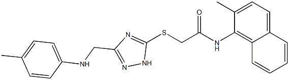 N-(2-methyl-1-naphthyl)-2-{[3-(4-toluidinomethyl)-1H-1,2,4-triazol-5-yl]sulfanyl}acetamide,,结构式