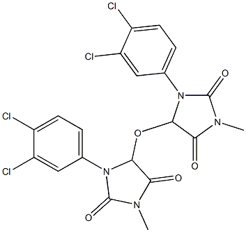 1-(3,4-dichlorophenyl)-5-{[3-(3,4-dichlorophenyl)-1-methyl-2,5-dioxo-4-imidazolidinyl]oxy}-3-methyl-2,4-imidazolidinedione Structure