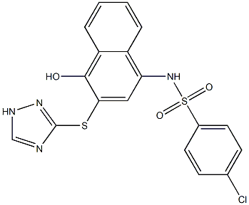  4-chloro-N-[4-hydroxy-3-(1H-1,2,4-triazol-3-ylsulfanyl)-1-naphthyl]benzenesulfonamide