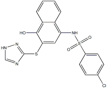 4-chloro-N-[4-hydroxy-3-(1H-1,2,4-triazol-3-ylsulfanyl)-1-naphthyl]benzenesulfonamide|