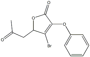 4-bromo-5-(2-oxopropyl)-3-phenoxy-2(5H)-furanone 化学構造式