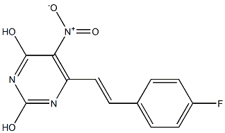 6-[2-(4-fluorophenyl)vinyl]-5-nitro-2,4-pyrimidinediol 结构式