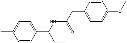 2-(4-methoxyphenyl)-N-[1-(4-methylphenyl)propyl]acetamide 化学構造式
