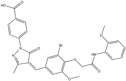 4-(4-{3-bromo-5-methoxy-4-[2-(2-methoxyanilino)-2-oxoethoxy]benzylidene}-3-methyl-5-oxo-4,5-dihydro-1H-pyrazol-1-yl)benzoic acid