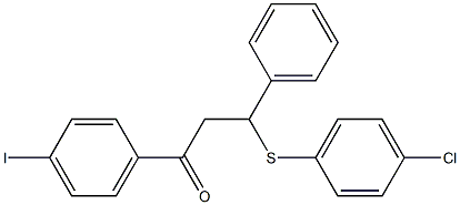 3-[(4-chlorophenyl)sulfanyl]-1-(4-iodophenyl)-3-phenyl-1-propanone,,结构式