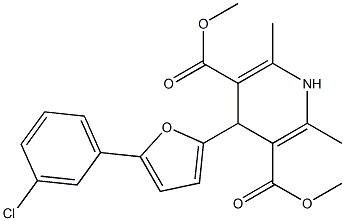 dimethyl 4-[5-(3-chlorophenyl)-2-furyl]-2,6-dimethyl-1,4-dihydro-3,5-pyridinedicarboxylate Structure