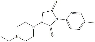 3-(4-ethyl-1-piperazinyl)-1-(4-methylphenyl)-2,5-pyrrolidinedione Struktur