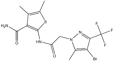 2-({[4-bromo-5-methyl-3-(trifluoromethyl)-1H-pyrazol-1-yl]acetyl}amino)-4,5-dimethyl-3-thiophenecarboxamide