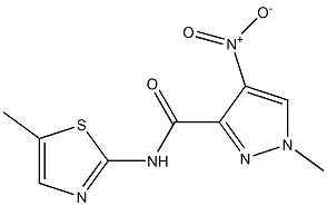 4-nitro-1-methyl-N-(5-methyl-1,3-thiazol-2-yl)-1H-pyrazole-3-carboxamide Structure