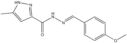 N'-(4-methoxybenzylidene)-5-methyl-1H-pyrazole-3-carbohydrazide Struktur