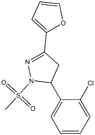 5-(2-chlorophenyl)-3-(2-furyl)-1-(methylsulfonyl)-4,5-dihydro-1H-pyrazole 结构式