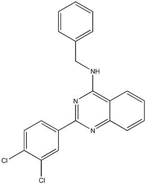 N-benzyl-2-(3,4-dichlorophenyl)-4-quinazolinamine,,结构式