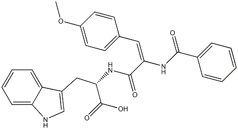 N-[2-(benzoylamino)-3-(4-methoxyphenyl)acryloyl]tryptophan Struktur