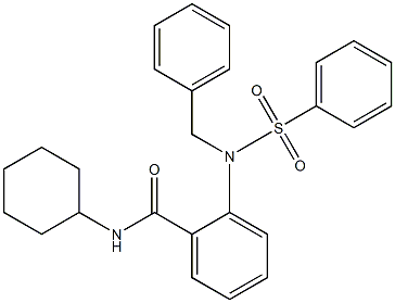 2-[benzyl(phenylsulfonyl)amino]-N-cyclohexylbenzamide 结构式