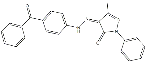 3-methyl-1-phenyl-1H-pyrazole-4,5-dione 4-[(4-benzoylphenyl)hydrazone],,结构式