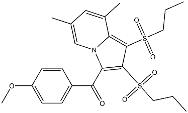 [6,8-dimethyl-1,2-bis(propylsulfonyl)-3-indolizinyl](4-methoxyphenyl)methanone Structure