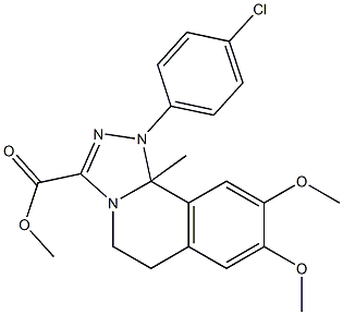 methyl 1-(4-chlorophenyl)-8,9-dimethoxy-10b-methyl-1,5,6,10b-tetrahydro[1,2,4]triazolo[3,4-a]isoquinoline-3-carboxylate Structure