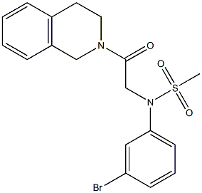N-(3-bromophenyl)-N-[2-(3,4-dihydro-2(1H)-isoquinolinyl)-2-oxoethyl]methanesulfonamide Struktur
